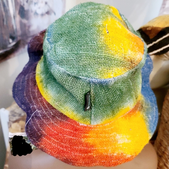 Hand Crafted Accessories - Boho hippie hat rainbow